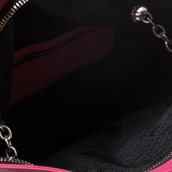 LANVIN Pink Leather Chain Shoulder Bag - Picture 7 of 8